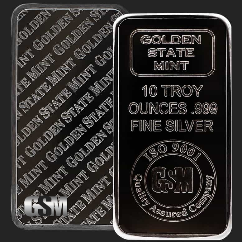 Golden State Mint 10 Oz Silver Bars Bar 10 Oz Golden State Mint Silver Bullion Bar 999 Fine