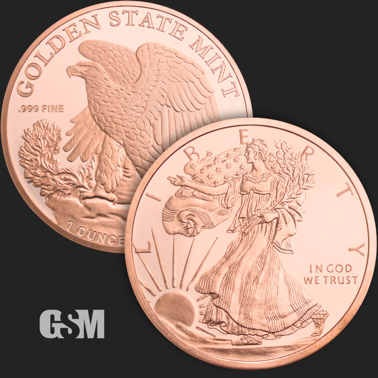 1 oz Walking Liberty Copper Round