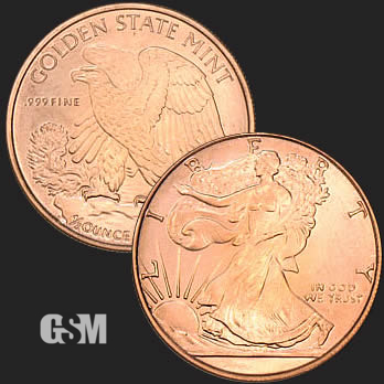 Lot of 100 FLYING EAGLE DESIGN 1 OZ Ounce Of Copper Bullion ROUNDS