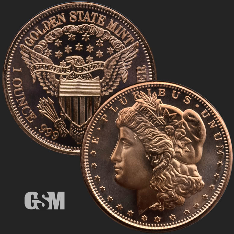 Ten 1oz Standing Liberty Design Copper Bullion Rounds Coins Set-A Lot of 10 
