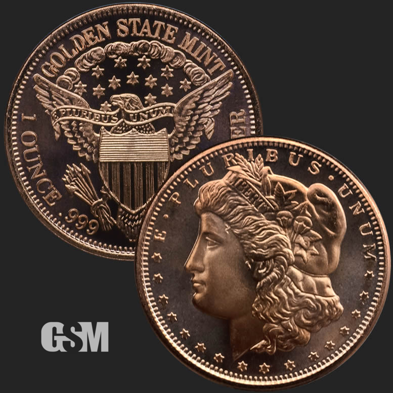 1 oz copper coin St guadens copper bullion round