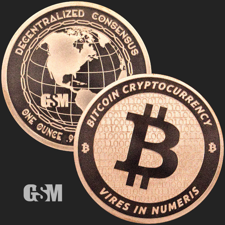 1 oz Copper Round Bitcoin