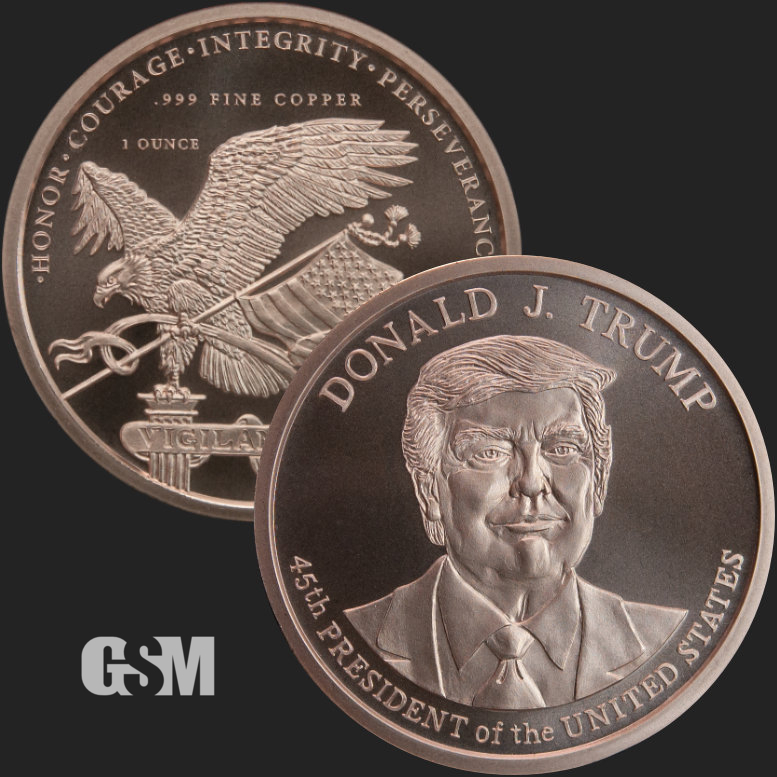 Five Trump Made America Great Again Lion 1oz Proof Like Copper Rounds t3c 