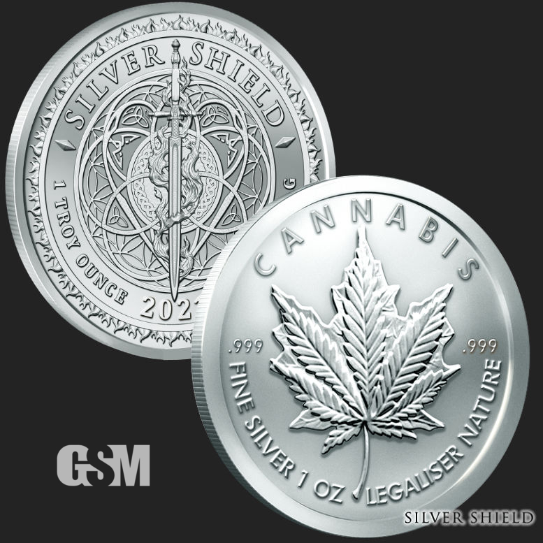CANNABIS CURES PROOF W/BOX & COA LOW MINTAGE 600 2016 1oz SILVER SHIELD