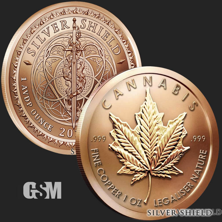 Details about   Cannabis Forever 1 Oz Copper Rounds .999 AVDP 