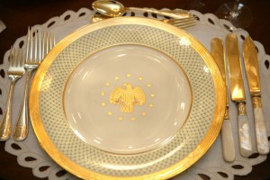 The George W. Bush State China and the Magnolia Residence China Gold Plate