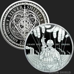 2020 1 oz Fauci Fear MicroMintage Silver Shield Proof .999 Silver Round 