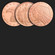 1/4 oz Copper Bullion Rounds