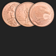 1 oz Copper Bullion Rounds