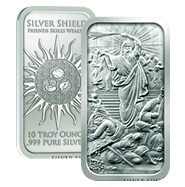 10 oz Silver Shield Silver BU Bars