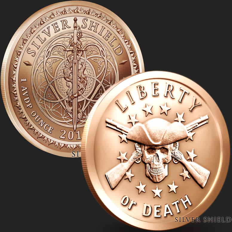 2018 Silver Shield Don/'t Tread On Me 1 oz Copper Round BU