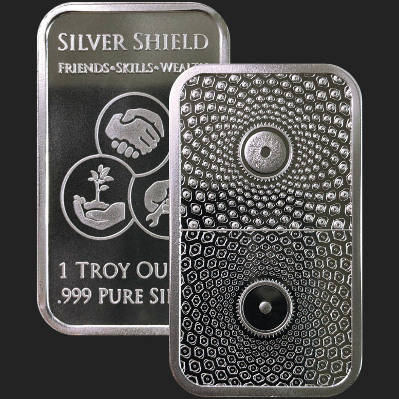 Silver Shield 1 Oz. Den OF Thieves Silver BAR .999 Pure AG 