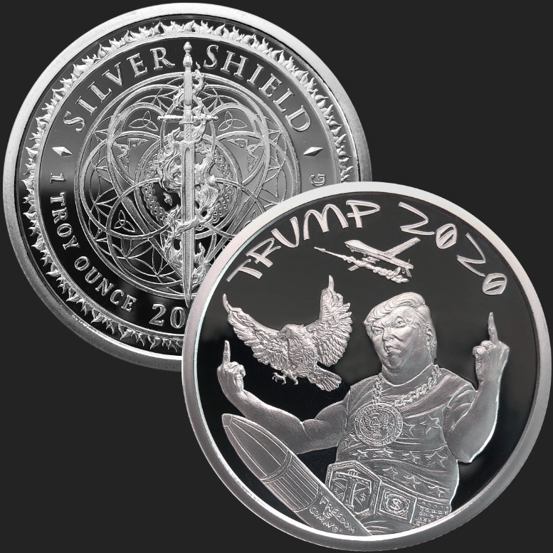 Silver Coin 1.oz Trump Fighting Corona