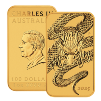 2025 Australian 1 oz Gold Dragon Rectangular Coin BU