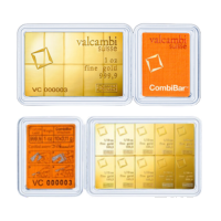 Beautiful 1 oz Valcambi Gold CombiBar 10 x 1/10th Oz Bar in Assay Card