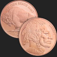 1/2 oz Buffalo Copper Bullion Round .999 Fine