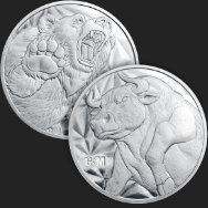1/2 oz Bull & Bear Fractional Silver Round