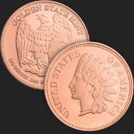 1/2 oz Indian Head Copper Bullion Round .999 Fine