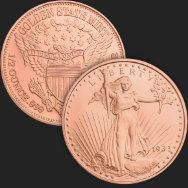 1/2 oz Saint-Gaudens Copper Bullion Round .999 Fine