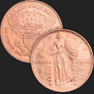 1/2 oz Standing Liberty Copper Bullion Round .999 Fine