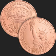 1/2 oz Statue of Liberty Copper Bullion Round .999 Fine