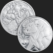 1/4 oz Bull & Bear Fractional Silver Round