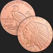 1/4 oz Incuse Indian Copper Round