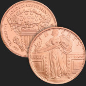 1/4 oz Standing Liberty Copper Bullion Round .999 Fine