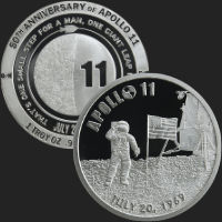 1 oz Apollo 11 50th Anniversary Proof Silver Round (leatherette box & capsule included)