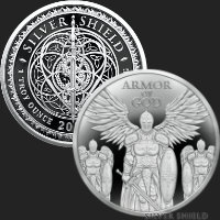 1 oz Armor of God Proof Silver Shield MiniMintage Silver Round