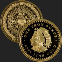 1 oz Aztec Calendar Gold Round 