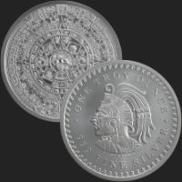 1 oz Aztec Calendar Silver Round 