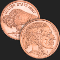 1 oz Buffalo Proof Copper Golden State Mint 