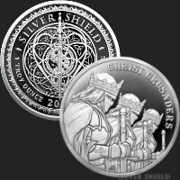 1 oz Christ Crusaders Proof Silver Shield MiniMintage Silver Round