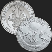 Excellent Debt Slavery & Crescent City Front & Back of 1 oz .999 Fine Silver Coin