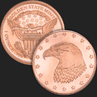 1 oz Eagle Head Proof Copper Golden State Mint 