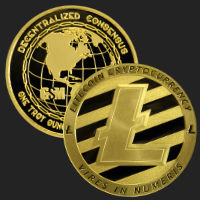 1 oz GSM Litecoin Gold Golden State Mint  01