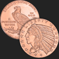 1 oz Incuse Indian Copper Golden State Mint  01