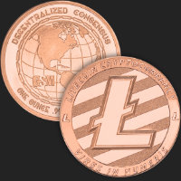 1 oz Litecoin Copper Golden State Mint 