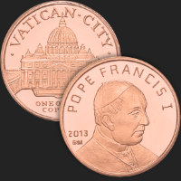 1 oz Pope Francis Copper Round