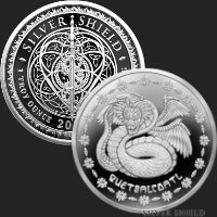 1 oz Quetzalcoatl Proof Silver Shield MiniMintage Silver Round