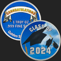 1 oz Silver Colorized Graduation 2024 
