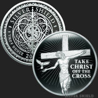 1 oz Take Christ Off the Cross Proof Silver Shield Proof MiniMintage Silver Round
