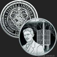 1 oz Tesla Coil Proof Silver Shield Proof MiniMintage Silver Round