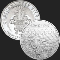 Excellent Sheep Eating Dollar & Crescent City Front & Back of 1 oz .999 Fine Silver Coin
