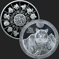 1 oz Year of the Tiger Silver Round