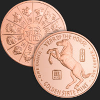 1 oz Year of the Horse Copper Round