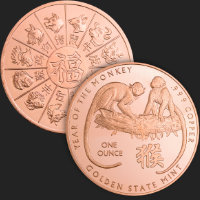 1 oz Year of the Monkey Copper Round