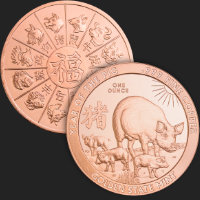 1 oz Year of the Pig Copper Round