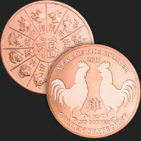 1 oz Year of the Rooster Copper Round